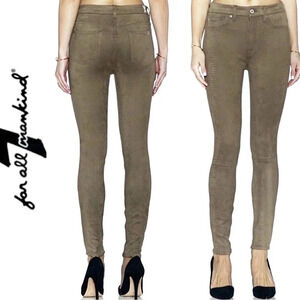 7 for all Mankind Snakeskin Faux Suede Skinny Pants. Stretchy. Size 28